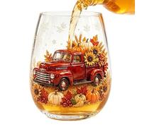 Vasos divertidos y bonitos para decoración de mesa de otoño | Vasos de cocina transparentes para oficina, apartamento, granja, restaurante, fiesta, vacaciones, Acción de Gracias