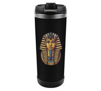 Vasos egipcios antiguos del rey faraón egipcio con tapa, taza de café de acero inoxidable, taza aislada para casa, oficina, viajes