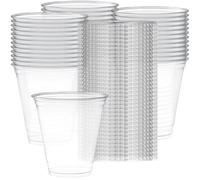Vasos grandes de plástico transparente para bebidas frías con tapas planas ranuradas para café helado, té, batidos, granizado, burbujas, Boba, sin BPA