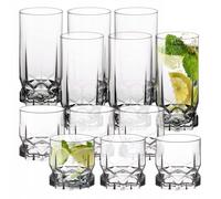 Vasos KADAX de vidrio de alta calidad, 12 unidades, 6x325ml alto+6x325ml bajo