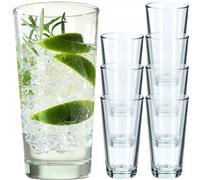 KADAX Vasos de cóctel de cristal resistente, aptos para lavavajillas, universales, para agua, zumo, bebidas o whisky (8 x 340 ml)