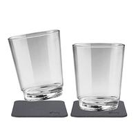 Vasos magnéticos de Silwy, antideslizantes, resistentes contra los golpes, con imán integrado y posavasos metálico, para camping, barcos, niños, The Classic, 2x0.25l