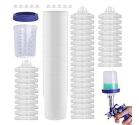 Vasos Mezclar Pintura Automotriz - Vasos para Pintura,Kits De Vasos Mezcladores De Pintura Transparente De 50 Piezas - Revestimientos Simples para Vasos De Pulverizador De Pintura con Tapones, Vaso