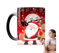 Vasos navideños que cambian de color, taza de porcelana para beber | Taza de cerámica sensible al calor que cambia de color, tazas multifuncionales, taza de té mágica