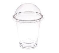 Vasos para batidos con tapas de cúpula, 250 ml (Pack de 50)