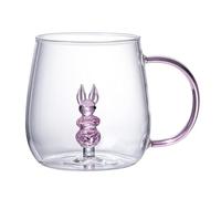 Vasos para beber animales, taza de vidrio 3D, taza de café transparente | Taza de borosilicato resistente al calor de 380 ml, taza portátil para bebidas frías y calientes para equipo de bebidas de