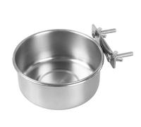 Vasos para comida de pájaros, cuenco de acero inoxidable para loros con soporte de abrazadera para pájaros, loros, cacatúas, periquitos, guacamayos, pinzas, tortolitos, animales pequeños