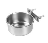 Vasos para comida de pájaros, cuenco de acero inoxidable para loros con soporte de abrazadera para pájaros, loros, cacatúas, periquitos, guacamayos, pinzas, tortolitos, animales pequeños