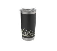 Vasos para el hogar, trabajo, oficina, WildGrass Botanical Nature Vaso térmico de acero inoxidable de doble pared