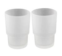 Vasos para enjuague bucal, 2 unidades, vasos de vidrio esmerilado de 220 ml para enjuague bucal, vaso de baño multiusos minimalista para lavado, cepillo de dientes, almacenamiento de pasta de d