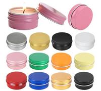 Vasos para Velas Caja de aluminio con rosca de tornillo, 15 g, tarro de hojalata vacío, tarros for velas, recipiente redondo for muestras for cremas faciales, bálsamos labiales, envases cosméticos