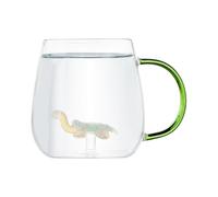 Vasos transparentes para beber - Tazas de café | 400 ml vajilla creativa para el hogar, vasos de doble pared, escuela, oficina, apartamento, dormitorio, universidad, para mujeres y hombres, calidad