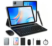 VASOUN Tablet,Android Tablet 10 Zoll,16GBRAM+128GB ROM,1TB Erweiterung,1280 x 800Pixels,2MP+8MP, 8000mAh Batterie,Dual Kamera,WiFi Tablet mit Tastatur,Maus/Stift/Schutzhülle/Ladet,Grau