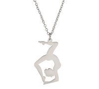 VASSAGO Acero inoxidable Gimnasia Collar Charm Bailarina Deportes Entrenador Gimnasia Joyería para Niñas