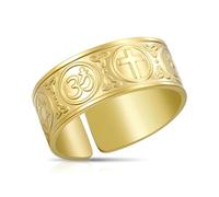 VASSAGO Anillo Coexist In Peace Convivir En Paz Anillos De Las Religiones Del Mundo Anillos De La Armonía Joyería Religiosa Ajustable Acero Inoxidable Amuleto Protector Regalo Para Mujer Y Hombre