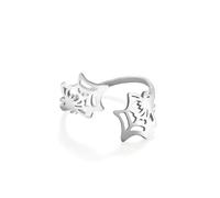 VASSAGO Anillo de araña para mujeres hombres punk araña web anillo de dedo abierto nudillo apilamiento banda Halloween Festival traje accesorios moda joyería regalos (Plata)