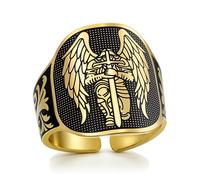 VASSAGO Anillo De San Miguel Anillos Ajustables De San Miguel El Gran Arcángel Protector Que Derrota A Satanás Amuleto Y Joyería Religiosa Para Hombres Y Mujeres