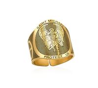 VASSAGO Anillo De San Miguel Anillos Ajustables De San Miguel El Gran Arcángel Protector Que Derrota A Satanás Amuleto Y Joyería Religiosa Para Hombres Y Mujeres