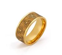 VASSAGO Anillo de trisquel celta vikingo, vintage, de acero inoxidable, triple espiral, con nudo trinitario irlandés, joyería para hombres y mujeres, 10, Acero inoxidable, Sin piedra preciosa