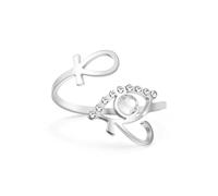 VASSAGO Anillo Egipto Ankh ojo de Horus Ankh Cruz Abierto Anillos de acero inoxidable Antiguo Ojo Egipcio de Ra Clave de la Vida Amuleto Joyería Religiosa para Mujeres Hombres (plata)