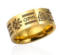 VASSAGO Anillos Vikingos para Hombres Mujeres Runas Nórdicas Mjolnir Vegvisir Brújula Triskele Valknut Helm of Awe Nudo Celta Triquetra Amuleto Anillo Joyería Tamaño 7-12