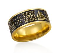 VASSAGO Anillos Vikingos para Hombres Mujeres Runas Nórdicas Mjolnir Vegvisir Brújula Triskele Valknut Helm of Awe Nudo Celta Triquetra Amuleto Anillo Joyería Tamaño 7-12