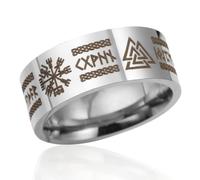 VASSAGO Anillos Vikingos para Hombres Mujeres Runas Nórdicas Mjolnir Vegvisir Brújula Triskele Valknut Helm of Awe Nudo Celta Triquetra Amuleto Anillo Joyería Tamaño 7-12