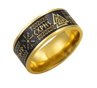 VASSAGO Anillos Vikingos para Hombres Mujeres Runas Nórdicas Mjolnir Vegvisir Brújula Triskele Valknut Helm of Awe Nudo Celta Triquetra Amuleto Anillo Joyería Tamaño 7-12