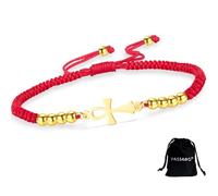 VASSAGO Ankh - Pulsera de acero inoxidable ajustable con símbolo de la llave de la vida egipcia, pulsera para parejas, hecha a mano, trenzada, protección egipcia antigua, amuleto, joyería religiosa