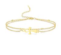 VASSAGO Ankh - Pulsera de acero inoxidable ajustable con símbolo de la llave de la vida egipcia, pulsera para parejas, hecha a mano, trenzada, protección egipcia antigua, amuleto, joyería religiosa