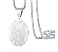VASSAGO Arcángel Saint Michael/St Cyprian Collar Saint Michael Arcángel Medallón Collar Patrón Protección Amuleto Medalla Joyería Regalos para Hombres Mujeres