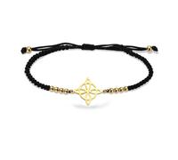 VASSAGO Brujas Nudo Pulsera para Mujeres Hombres de Acero Inoxidable Magia Nudo Celta Ajustable de Color Con Cuentas Trenzado Bruja Nudo Pulseras Cadena Wiccan Brujería Joyería (Nudo celta-B)