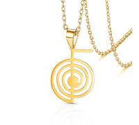 VASSAGO Cho Ku Rei Reiki Collar con símbolo de energía sagrada, yoga, geometría sagrada, collar Reiki Power, pendientes de gota para mujeres, protección de meditación, amuleto, Einheitsgröße, Acero