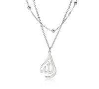 VASSAGO Collar con colgante de Alá musulmán islámico, collar con símbolo de Alá, joyería de acero inoxidable para hombre, collar de luna creciente de Alá, regalo de Eid, joyería religiosa para mujeres