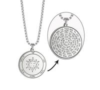 VASSAGO - Collar con colgante de llave de Salomón grabado con 72 nombres de Dios - Protección espiritual - Amuletos para hombre y mujer, Acero inoxidable, No es una piedra preciosa
