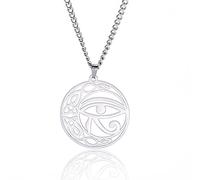 VASSAGO Collar Con Colgante de Ojo de Horus, Símbolo de Ra, Acero Inoxidable, Joyería Egipcia, Regalo Para Hombres y Mujeres