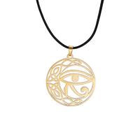 VASSAGO Collar con colgante de ojo de Horus, símbolo de Ra Horus, acero inoxidable, colgante de ojo de Horus, joyería egipcia, regalo para hombres y mujeres, Acero inoxidable, No es una piedra