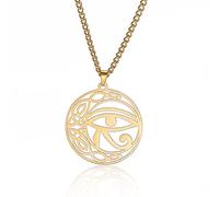 VASSAGO Collar con colgante de ojo de Horus, símbolo de Ra Horus, acero inoxidable, colgante de ojo de Horus, joyería egipcia, regalo para hombres y mujeres, Acero inoxidable, No es una piedra