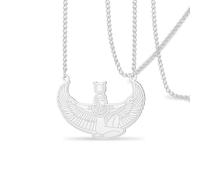 VASSAGO Collar con colgante en forma de la diosa egipcia Isis para mujeres y hombres en acero inoxidable estilo antiguo Egipto protección griega amuleto mitología joyería, Taille unique, Acero