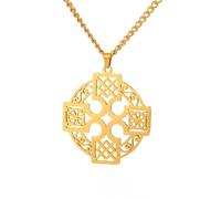 VASSAGO Collar con nudo celta irlandés, amor, cruz, nudo de Saloman, nudo celta, triquetra, colgante de trinidad, brujería, brujería, regalos para mujeres y niñas, Acero inoxidable