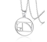 VASSAGO Collar con secuencia de Fibonacci Collar de proporción áurea Collar de espiral geométrica para hombres y mujeres Matemáticas Colgante irracional Collar para graduación Regalo para profesor de