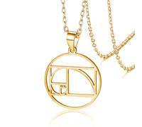 VASSAGO Collar con secuencia de Fibonacci Collar de proporción áurea Collar geométrico en espiral para hombres y mujeres Matemáticas Colgante irracional Collar de graduación Regalo para profesor de