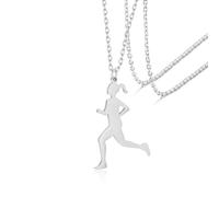 VASSAGO Collar corredor para las mujeres hombres de acero inoxidable maratón atleta colgante collar deporte corriendo joyería regalo