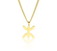 VASSAGO Collar de acero inoxidable con símbolo de los bereberes africanos, collar étnico bereber, tribu islámica, musulmana, árabe, regalo para hombres y mujeres, Acero inoxidable