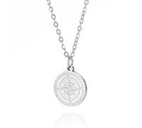 VASSAGO Collar de brújula para hombres y mujeres, estrella del norte, brújula, colgante, collar, vintage, náutica, graduación, medalla, amuleto para hombres, Acero inoxidable