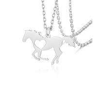 VASSAGO Collar de caballo para mujeres y hombres, collar con colgante de caballo de acero inoxidable, joyería de animales, regalos para amantes de los caballos, talla única, Acero inoxidable, No es