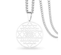 VASSAGO Collar de chakra Sri Yantra para mujeres y hombres, hecho a mano, collar Shri Yantra, colgante de geometría sagrada, símbolo del hinduismo, amuleto, yoga, meditación, energía espiritual