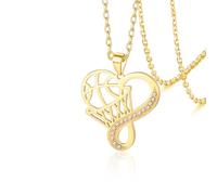VASSAGO Collar de corazón infinito de voleibol, tenis, pickleball, béisbol, baloncesto, para mujeres, adolescentes, joyería deportiva, regalos para hija, fanáticos del deporte, Acero inoxidable, No es