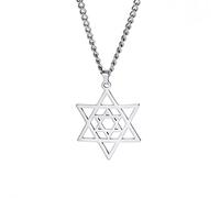 VASSAGO Collar de estrella de David para hombres y mujeres, collar de estrella de Israel Magen David de seis puntos, collar con colgante de menorá de estrella judía del sello de Salomón