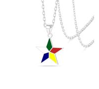 VASSAGO Collar de estrella drusa para mujeres y hombres, de acero inoxidable, símbolo de druzismo, colgante de estrella de cinco puntas, joyería religiosa judía, Adjustable, Acero inoxidable, No es